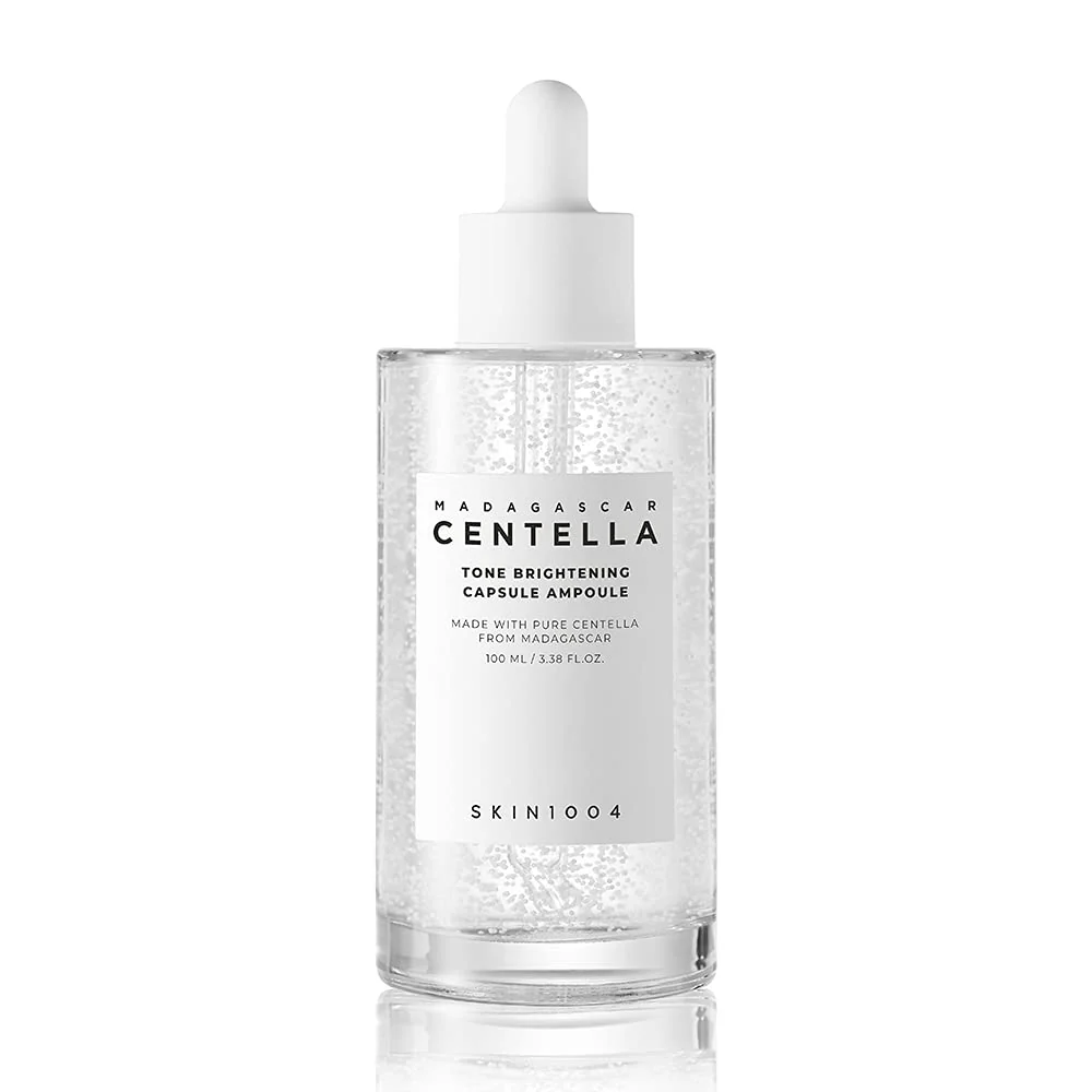 SKIN1004 Madagascar Centella Brightening Ampoule – tone-enhancing serum with Centella & brightening capsules for radiant, even skin.